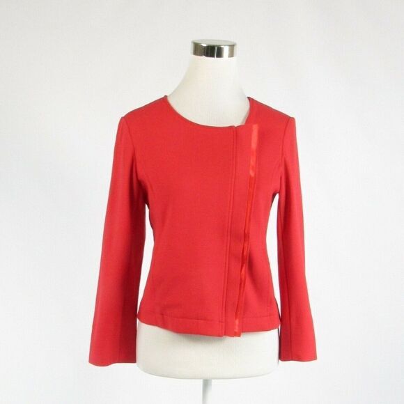 Red cotton ICB stretch slit cuff blazer jacket 6 - Picture 1 of 8
